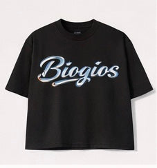Black Metallic Logo Tee