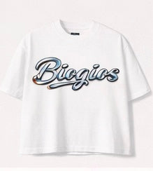 White Metallic Logo Tee