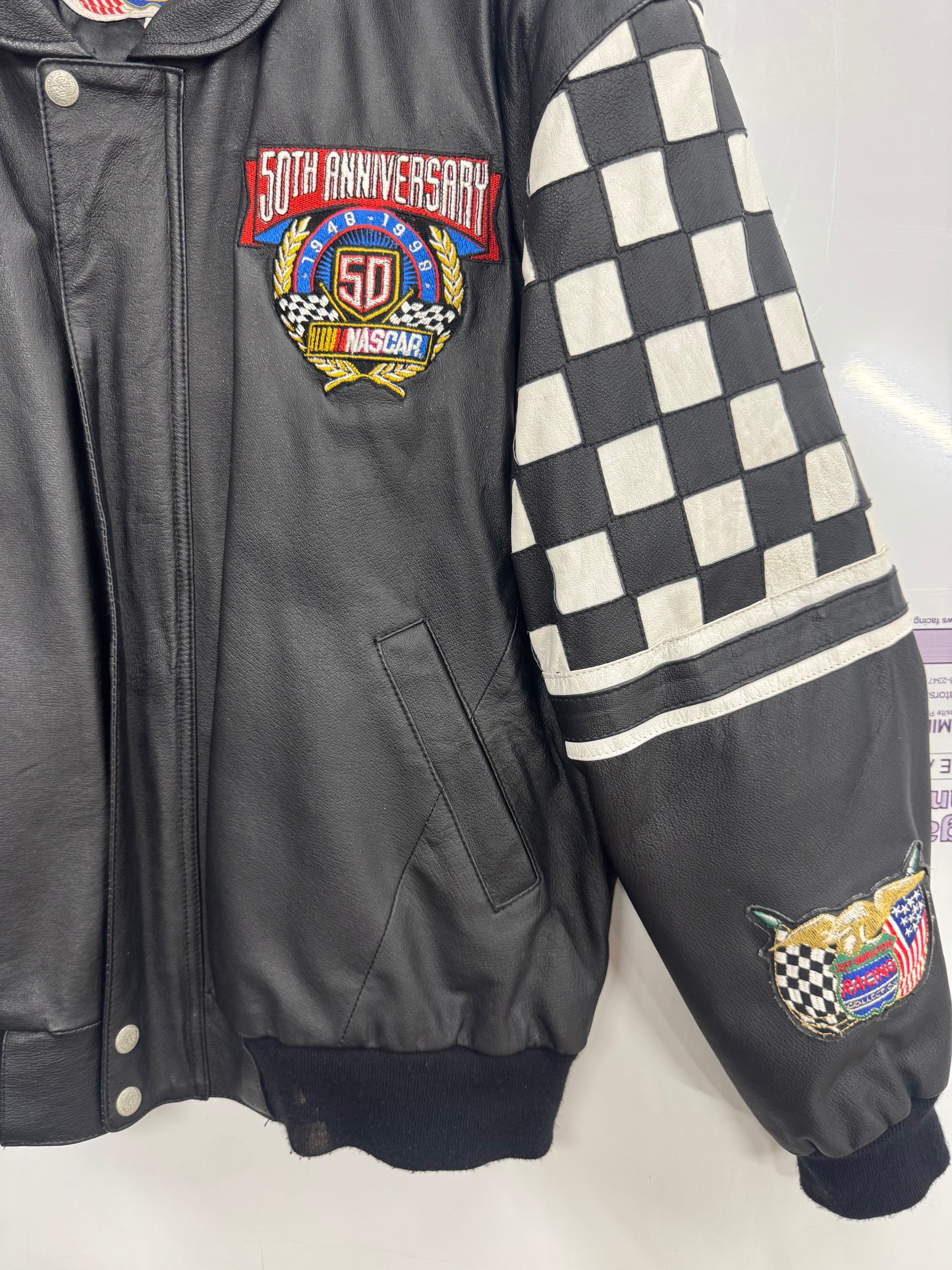 50th Anniversary 1998 Jeff Hamilton Full Leather Nascar Jacket