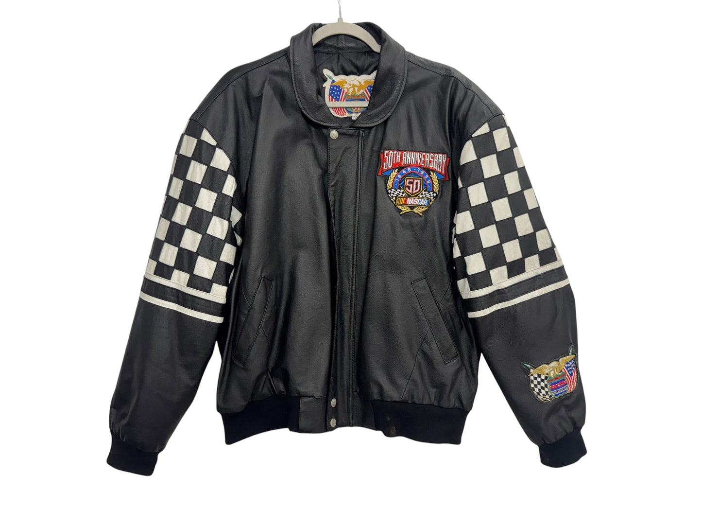 50th Anniversary 1998 Jeff Hamilton Full Leather Nascar Jacket