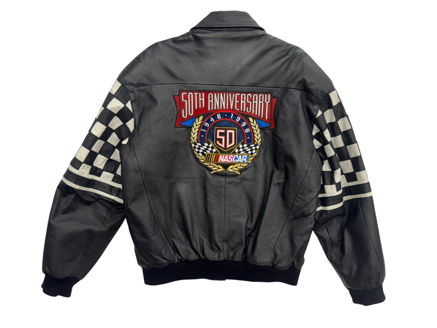 50th Anniversary 1998 Jeff Hamilton Full Leather Nascar Jacket